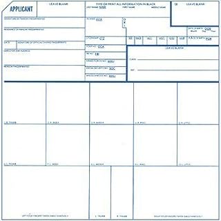 بطاقة بصمات الاصبع للمتقدمين، اف دي - 258، 25 عبوة، أبيض