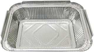 LOPYXBR 30PCS Aluminium Foil Trays with Lids 1600ML Tin Foil Containers with Lids Aluminium Takeaway Containers for Oven-Safe Baking, Cooking, Airfryer Use, BBQ (9.8x6x2.87inches)