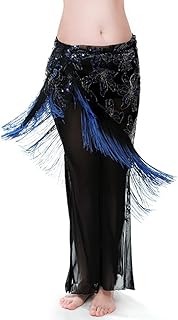 ROYAL SMEELA Belly Dance Hip Scarf Fringe Bellydance Hip Scarves Sequin Belly Dancing Hip Scarf Belly Dance Outfit Costume