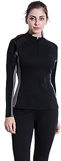 Vinmin Valentina Womens Hot Thermo Body Shaper, Slimming Long Sleeve Shirt, Workout Sweat Sauna Suit, Arm & Abdominal Trainer, Stomach Fat Burner, Best SCR Bodysuit for Weight Loss, Black S - 4XL