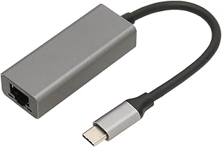 محول USB C الى ايثرنت، 1000 ميجابت في الثانية للتوصيل والتشغيل، محول جيجابت ايثرنت نوع C للابتوب والتابلت والهاتف الذكي، مصنوع من خليط معدني من الالومنيوم، متعدد الاستخدامات