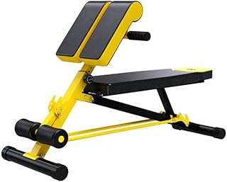 GZDuskv Workout Bench Dumbbell Bench Yellow Multi-Function Fitness Chair Sit-ups Home Fitness Equipment Dumbbell Bench， Home Adjustable Fitness Equipment Flat Incline Decline Positions Workout Bench