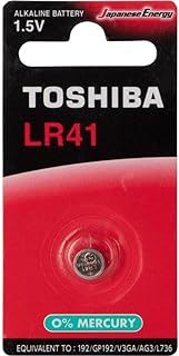 توشيبا بطارية قلوية Lr 41 بجهد 1.5 فولت مكافئ لـ: 192, Gp192, V3Ga, Ag3, L736