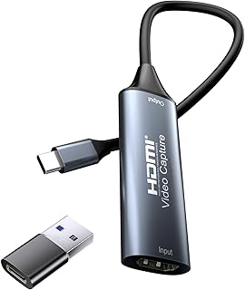 تي تيرسيلي بطاقة تسجيل فيديو، 4K HDMI الى USB C 2.0، 1080P HD 60fps بث مباشر وتسجيل صوت الفيديو للالعاب والبث والتدريس ومؤتمرات الفيديو وويندوز ونظام Mac OS