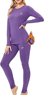 Women's Thermal Underwear, Winter Warm Base Layer Compression Set Fleece Lined Long Johns