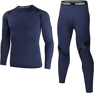 Mens Long Johns Thermal Underwear Set, Top and Bottom Underwear Base Layer Soft Fleece Lined