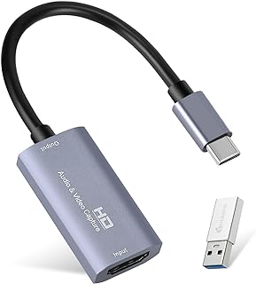 جيرموك بطاقة تسجيل فيديو، USB 3.0 HDMI الى USB C، اجهزة التقاط الصوت 4K 1080p60fps لالعاب البث المباشر ومسجل الفيديو، تعمل مع نظام تشغيل ويندوز ماك ونينتندو سويتش واكس بوكس