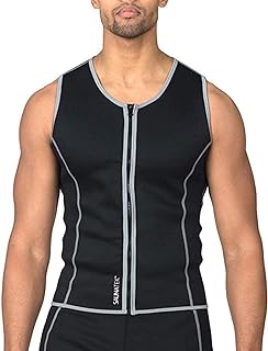 SaunaTek Men's Sauna Sweat Suit Vest for Exercise and Heat Training, Neoprene