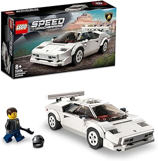 مجموعة لعبة سيارة Lamborghini Countach 76908 من LEGO Speed Champions؛ سيارة رياضية فائقة مطابقة للأصل للأطفال الذين تبلغ أعمارهم 8 سنوات أو أكثر (262 قطعة)