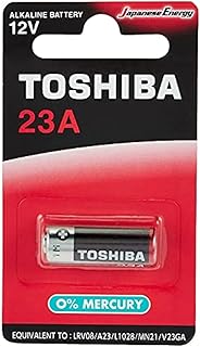 توشيبا بطارية قلوية نوع 23 امبير 12 فولت (0% ميركوري) - تعادل LRV08 / A23 / L1028 / MN21 / V23GA