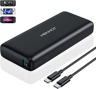 هين هوت باور بانك، شاحن محمول 65 واط 20000mAh - شحن سريع USB C PD 3.0 بطارية خارجية متوافقة مع ماك بوك، ستيم ديك، ايباد، ايفون 14/13/12 برو ماكس، جالكسي، جوجل بيكسل، NiMh، أحمر