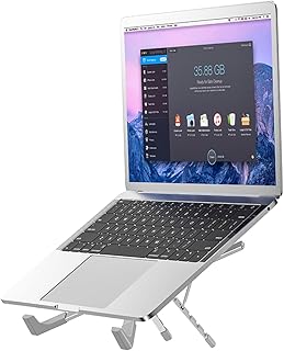 Hoco PH51 - X Bystander, Metal Folding Laptop Holder, Suitable For Laptops Within 15.6 Inches, Applicable Scenarios: Oncable Classes, Work Meetings, Video Tracking, Live Broadcast - Metal Grey