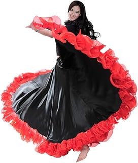 Belly Dance Skirt for Women Belly Dancing Costume Flamenco Maxi Full Tribal ATS 25 Yard Skirts 720 Degree Satin