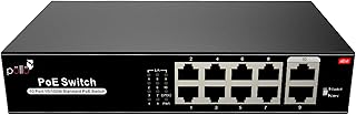 Pollo 10 Port MegaBit PoE Network Switch - 8 PoE Ports - 2 Uplink RJ45 Ports