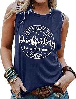 Let's Keep The ery to a Minimum Today Tank Top Women Funny Sarcastic Saying Shirt Cute Coworker Sleeveless Tee