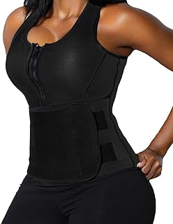 Lelinta Neoprene Sauna Suit - Sauna Tank Top Vest with Shaper Trainer Belt، Black، 4xl (Fit for Waist: 36.2 -37.8 )