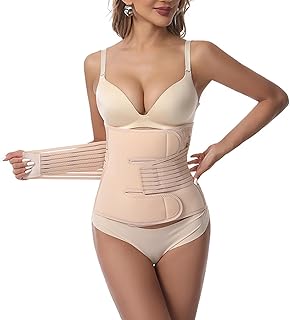 Bolsamila Waist Trainer Corset for Women Ab Board Breathable Tummy Control Pregnant Postpartum After Delivery Beige 1Pack