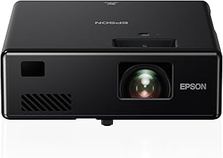 ايبسون جهاز عرض فيديو ليزر صغير EF-11 ايبيك فيجن 3LCD، FHD 1080p 1920×1080، 16:9، واي فاي، ميراكاست، سطوع 1000 لومن، 25000000:1، سهل التوصيل والتشغيل، جهاز عرض حتى 150 انش