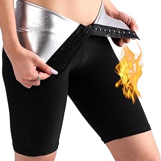 NANOHERTZ Sauna Sweat Shapewear Shorts Pants Thigh Workout Suit Waist Trainer Weight Loss Sweatsuit Exercise Fitness Women, Black, 3XL