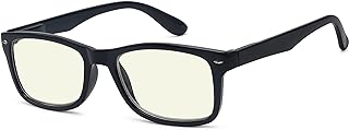 Eyekepper Computer Reading Glasses, UV Protection, Low Glare Computer Readers (Black, Yellow Lenses) +3.00