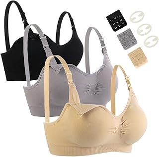 HomeChi Breastfeeding Bras - Pack of 3 Seamless Maternity Bras for Optimal Comfort - Wireless Pregnancy and Nursing Bra for Women