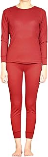 Women's Cotton Thermal Sets Waffle Long John Insulated Underwear Top & Pants Pajama