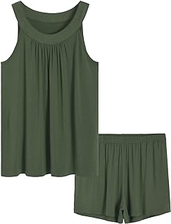 Latuza Women's Soft Viscose Tank Top Shorts Summer Pajamas Set