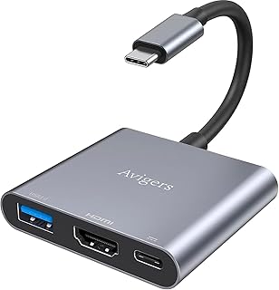 محول USB C HDMI 4K@30Hz HDMI USB C مع PD 100 واط، منفذ بيانات USB 3.0 5Gbps، محول USB C الى HDMI لايفون 16/15، سامسونج، لينوفو، هواوي، ماك بوك برو/اير، ايباد برو/اير، الخ.