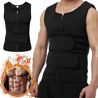 DODOING Men Sauna Sweat Zipper Vest for Weight Loss Hot Neoprene Corset Waist Trainer Body Top Shapewear Slimming Shirt Workout Suit