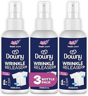 Downy Wrinkle Release Spray - Instant Crease Release & Static Eliminator with Fresh Scent - Travel size 3oz Bottles for On-the-Go Clothing Care - Anti wrinkle spray/Anti crease spray - Pack of 3