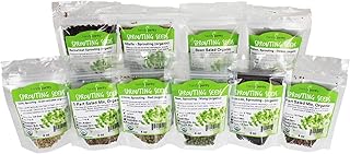 Sprouting Seed Super Sampler - Organic- 2.5 Lbs of 10 Different Delicious Sprout Seeds: Alfalfa, Mung Bean, Broccoli, Green Lentil, Clover, Buckwheat, Radish, Bean Salad & More