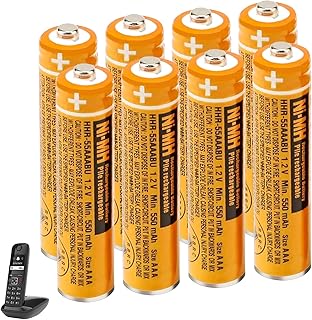 بطاريات NI-MH قابلة لاعادة الشحن لبطاريات باناسونيك HHR-55AAABU 1.2 فولت 550mAh AAA قابلة لاعادة الشحن للهواتف اللاسلكية بلوتوث جيجاست، 8 قطع