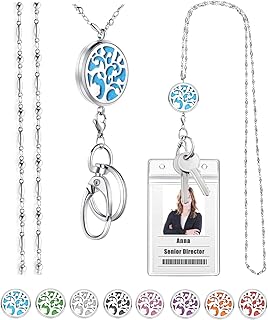 SAM & LORI Retractable Badge Lanyard Necklace for Women Key ID Card Holder Stylish Chain with Essential Oil Diffuser