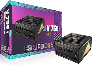 كولر ماستر العنوان: V750 Gold i ATX3.0 وحدات بالكامل، 750 واط، 80+ ذهبي، شبه رقمية، مروحة صامتة 135 ملم مع S.T.C.M، مكثفات يابانية 100% (MPZ-8501-AFAG-BUS)