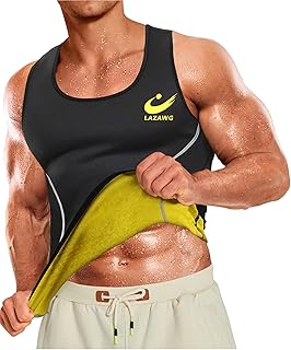 LAZAWG Herren Sauna-Weste, Taillenentrainer, Neopren, Hot Sweat Tank Top ohne Reißverschluss, Bauchkontrolle, Gewichtsverlust, Fettverbrennung für Workout Fitness Gym