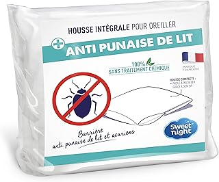 Sweetnight – Pillow Protector 60 x 60 cm | Bed Bug and Anti-Dust Mite | Full Cover for Pillow with Zip | No Chemical Treatment