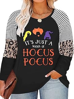 Plus Size Funny Halloween Shirts for Women Halloween Raglan Baseball Tee Shirt Top Plus Size