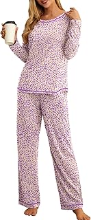 Women's Pajama Set 2024 Lounge Sets Long Sleeve Sleepwear Soft 2 Piece Pjs with Pockets