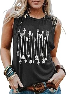 Arrow Shirt Tank Tops Women Workout Yoga Graphic Tank Tops Summer Casual Sleeveless T Shirts