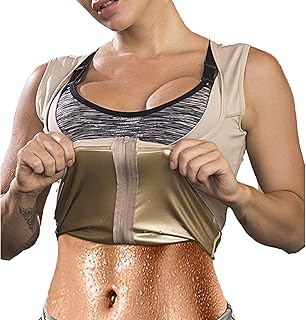 OMGREAT Women Hot Sweat Sauna Suit Premium Workout Tank Top Slimming Polymer Sauna Vest with Zipper