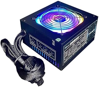 ابيفيا مزود طاقة ايه تي اكس-ES700-RGB ايسنس 700 واط ايه تي اكس شبه معياري للالعاب مع مروحة RGB 120 ملم بتحكم حراري تلقائي، مفتاح 115/230 فولت، جميع وسائل الحماية