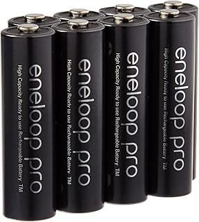 اينيلوب بطارية برو ايه ايه عالية السعة ان اي-ام اتش 2550mAh (بحد ادنى 2450mAh) قابلة لاعادة الشحن مع حامل عبوة من 8 قطع، NiMh، 1.5 فولت