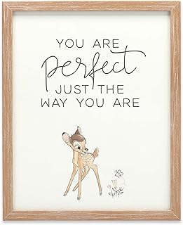 ديكور حائط خشبي مؤطر من اوبن رود براندز ديزني بامبي، مزخرف بعبارة «You are Perfect» -فضي