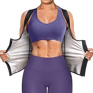 Junlan Sauna Suit for Women Waist Trainer Vest for Women Sweat Tank Top Shaper for Women with Zipper