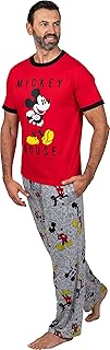 Disney Men's Classic Mickey Mouse Pajama Tee and Lounge Pant Set