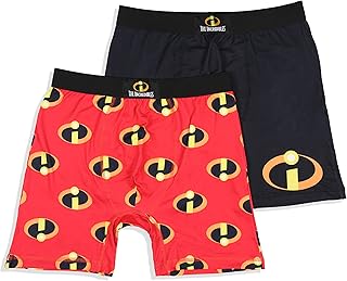 Disney Mens' 2 Pack The Incredibles Boxers Underwear Boxer Briefs