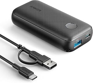 شاحن باور بانك كور 10000 ريدوكس محمول بسعة 10000mAh بمنفذ توصيل طاقة USB-C بقدرة 25 واط من انكر لاجهزة ايفون 12 11 ميني برو ماكس XR XS وسامسونج S21 S20 وبكسل 3 3XL وايباد 5 وغيرها أزرق