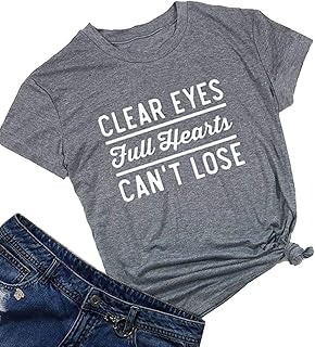 Womens Clear Eyes Full Hearts Can't Lose Summer T Shirt Tops Graphic Tees