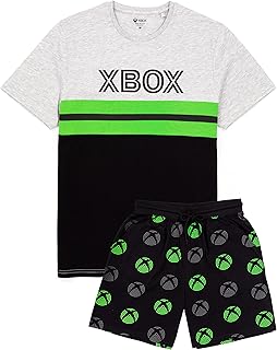 Xbox Pyjamas For Men | Adults Green Black T-Shirt & Shorts Gamer Pjs | Game Console Merchandise Gifts