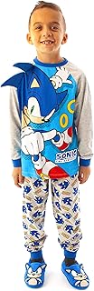 Pyjamas For Boys | Kids Character Costume Blue & Grey PJs | Game Sonic T-Shirt & Trousers Merchandise Gifts